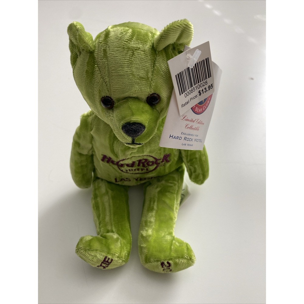 Hard Rock Hotel Herrington’s Teddy Bear Club Las Vegas Dixie 2001 Green NWT #40